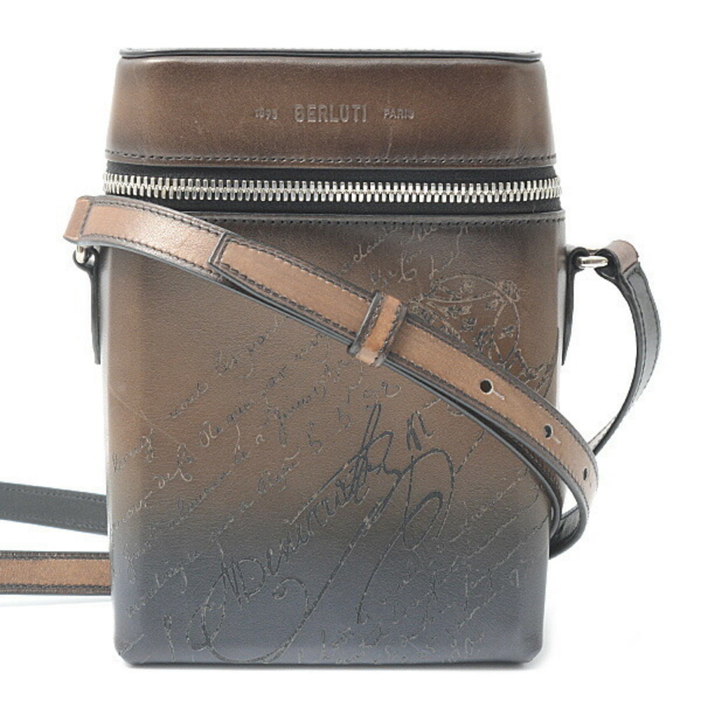 Berluti Bag Scrit Swipe Messenger Leather Brown
